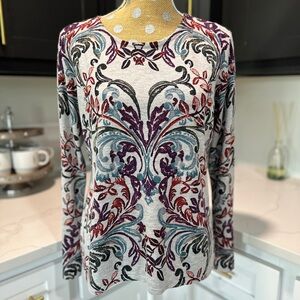 Chico's Multicolor Baroque Print Blouse size M